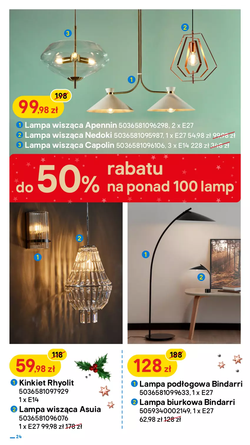 Gazetka promocyjna Castorama - Gazetka Castorama - ważna 01.12 do 26.12.2021 - strona 24 - produkty: Biurko, Lampa, Lampa biurkowa, Lampa podłogowa, Lampa wisząca, NBA, Roleta