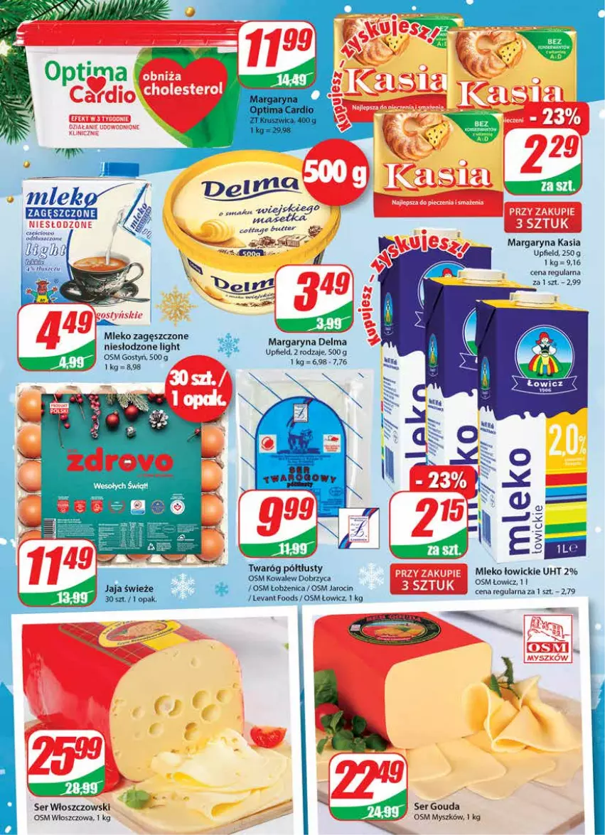 Gazetka promocyjna Dino - Gazetka - ważna 22.12 do 28.12.2021 - strona 14 - produkty: Gouda, Gres, Kasia, Margaryna, Mleko, Mleko zagęszczone, Mysz, Ser, Twaróg, Twaróg półtłusty, Włoszczowski