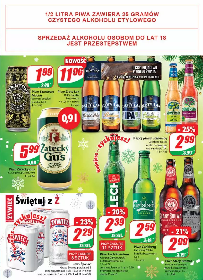 Gazetka promocyjna Dino - Gazetka - ważna 22.12 do 28.12.2021 - strona 17 - produkty: Carlsberg, Gra, Lech Premium, Piwa, Piwo, Somersby