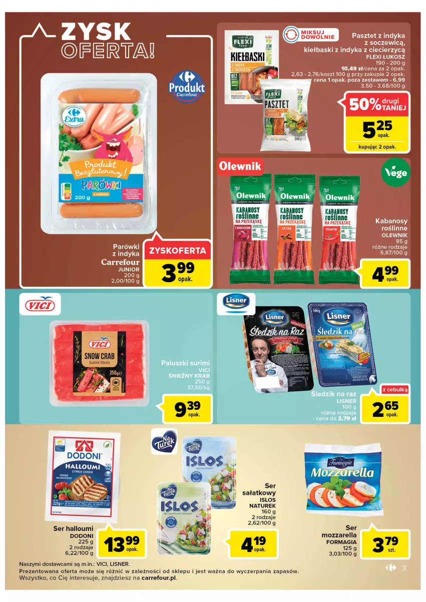 Gazetka promocyjna Carrefour - Gazetka Market - ważna 14.06 do 26.06.2022 - strona 3 - produkty: Gra, Kabanos, Kosz, Lisner, Mozzarella, NaTurek, Parówki, Pasztet, Pasztet z indyka, Sałat, Ser