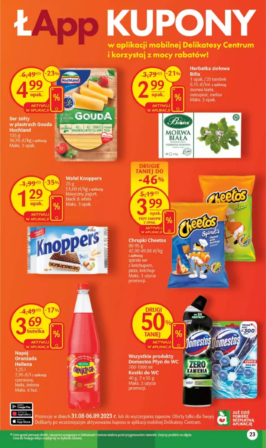 Gazetka promocyjna Delikatesy Centrum - Gazetka DC34 - ważna 31.08 do 06.09.2023 - strona 23 - produkty: Domestos, Gouda, Hellena, Hochland, Jogurt, Ketchup, Kiwi, Lack, Mobil, Napój, Pizza, Płyn do wc, Rum, Zlew