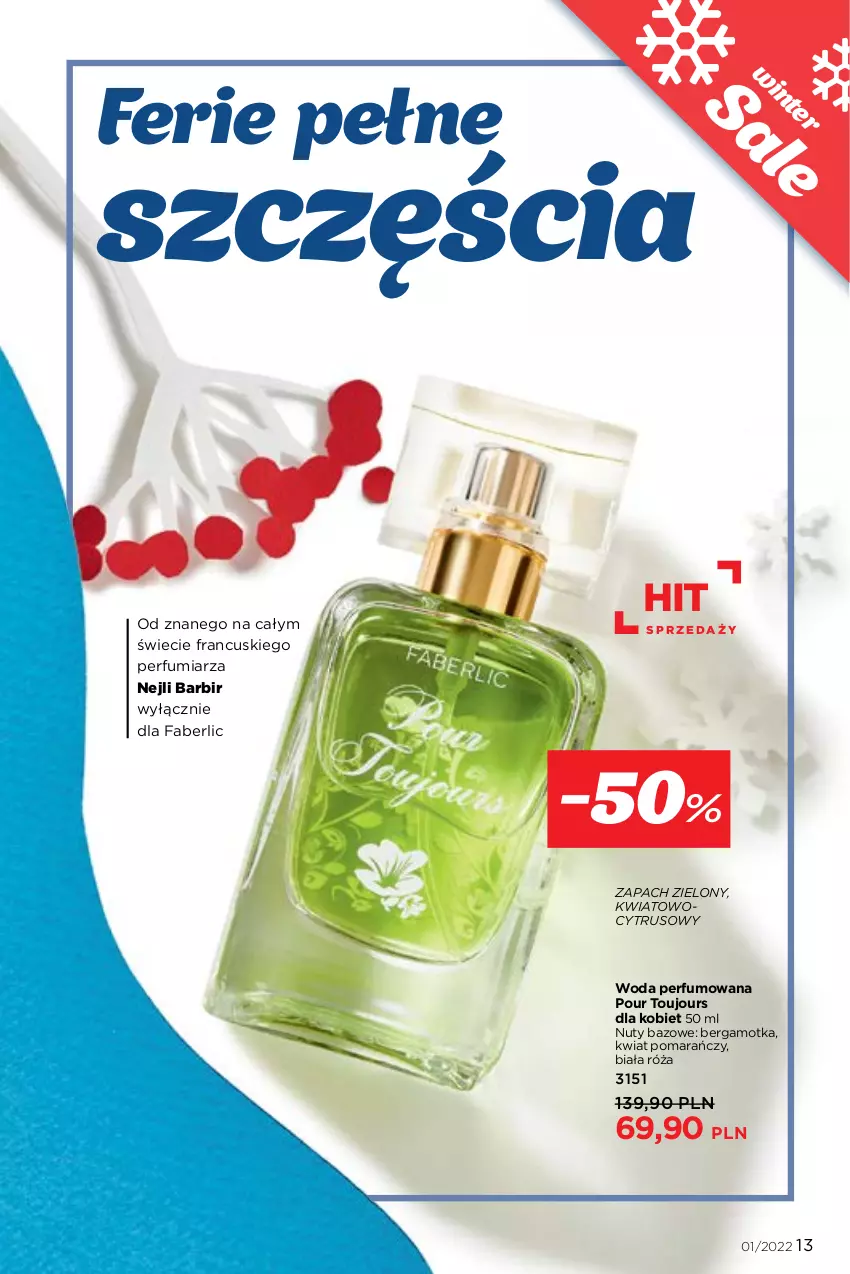 Gazetka promocyjna Faberlic - ważna 27.12.2022 do 16.01.2023 - strona 13 - produkty: Fa, Nuty, Perfum, Róża, Woda, Woda perfumowana