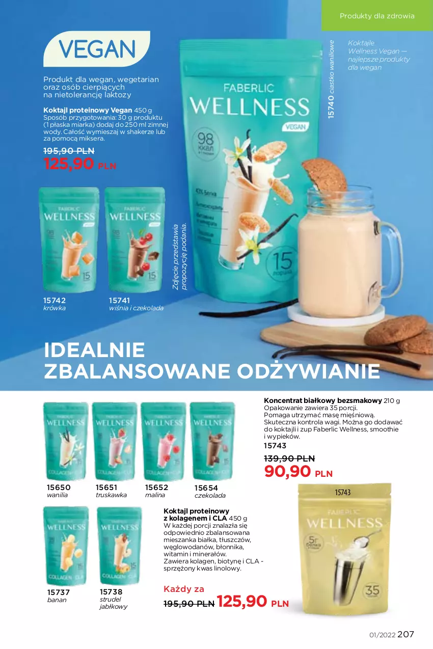 Gazetka promocyjna Faberlic - ważna 27.12.2022 do 16.01.2023 - strona 207 - produkty: Czekolada, Fa, Koktajl proteinowy, Kolagen, Miarka, Mikser, Por, Ser, Smoothie, Wagi, Woda