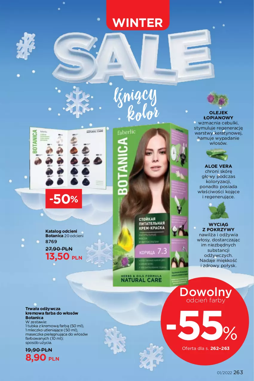 Gazetka promocyjna Faberlic - ważna 27.12.2022 do 16.01.2023 - strona 263 - produkty: Aloe vera, Cień, Fa, Farba do włosów, Mleczko, Olej