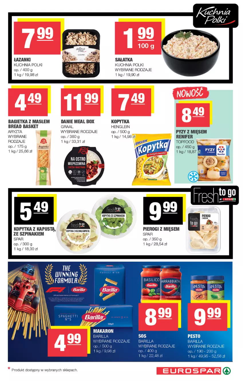 Gazetka promocyjna Spar - EuroSpar - ważna 19.10 do 29.10.2025 - strona 9 - produkty: Bagietka, Gra, Graal, Kapustą, Kopytka, Kuchnia, Makaron, Pesto, Pierogi, Renifer, Sałat, Sałatka, Szpinak, Top