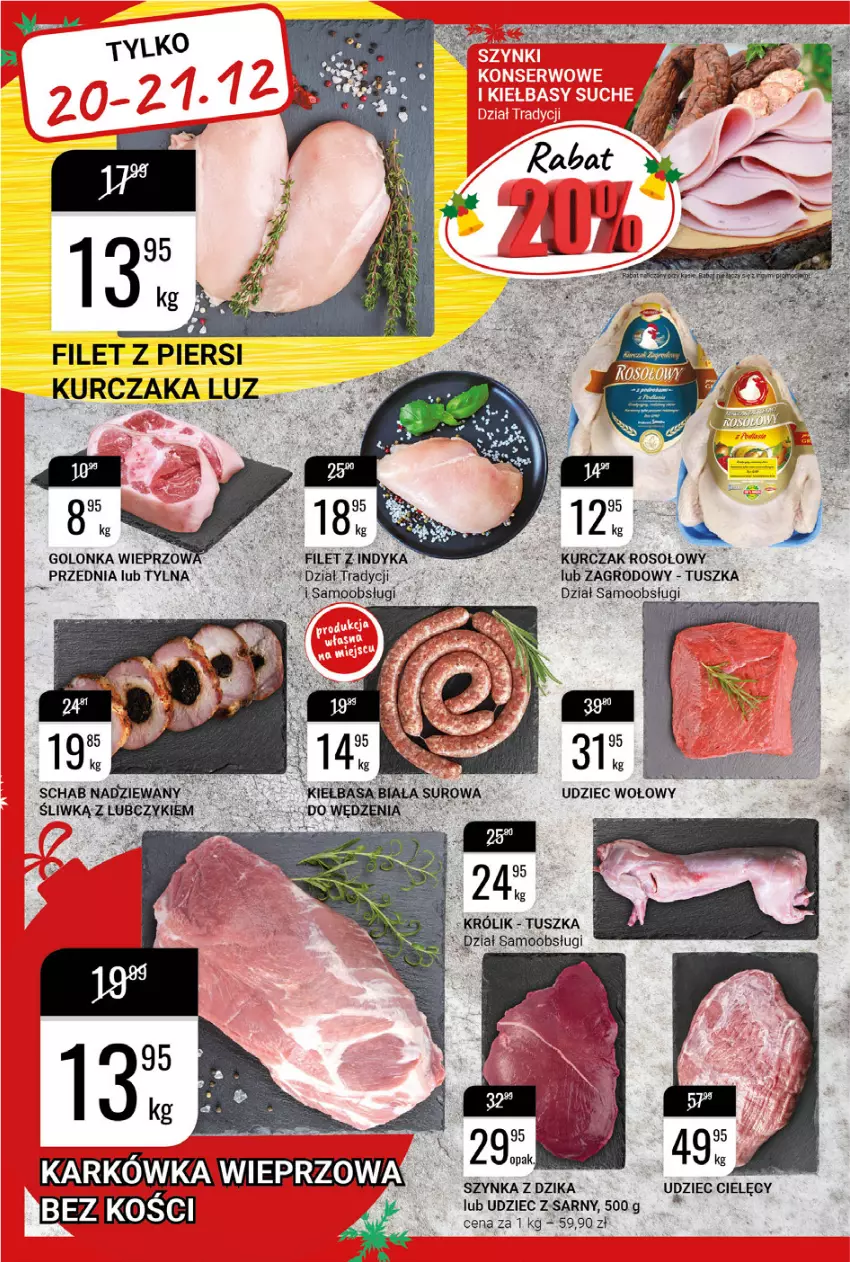 Gazetka promocyjna Bi1 - Święta zawsze razem - ważna 15.12 do 24.12.2021 - strona 2 - produkty: Filet z piersi kurczaka, Królik, Kurczak, Szynka, Tusz, Udziec cielęcy