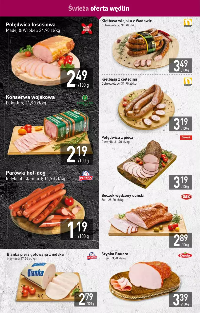 Gazetka promocyjna Stokrotka - Market - ważna 11.08 do 17.08.2022 - strona 2 - produkty: Bianka, Boczek, Duda, HP, Kiełbasa, Kiełbasa wiejska, Olewnik, Parówki, Piec, Polędwica, Ser, Sos, Szynka