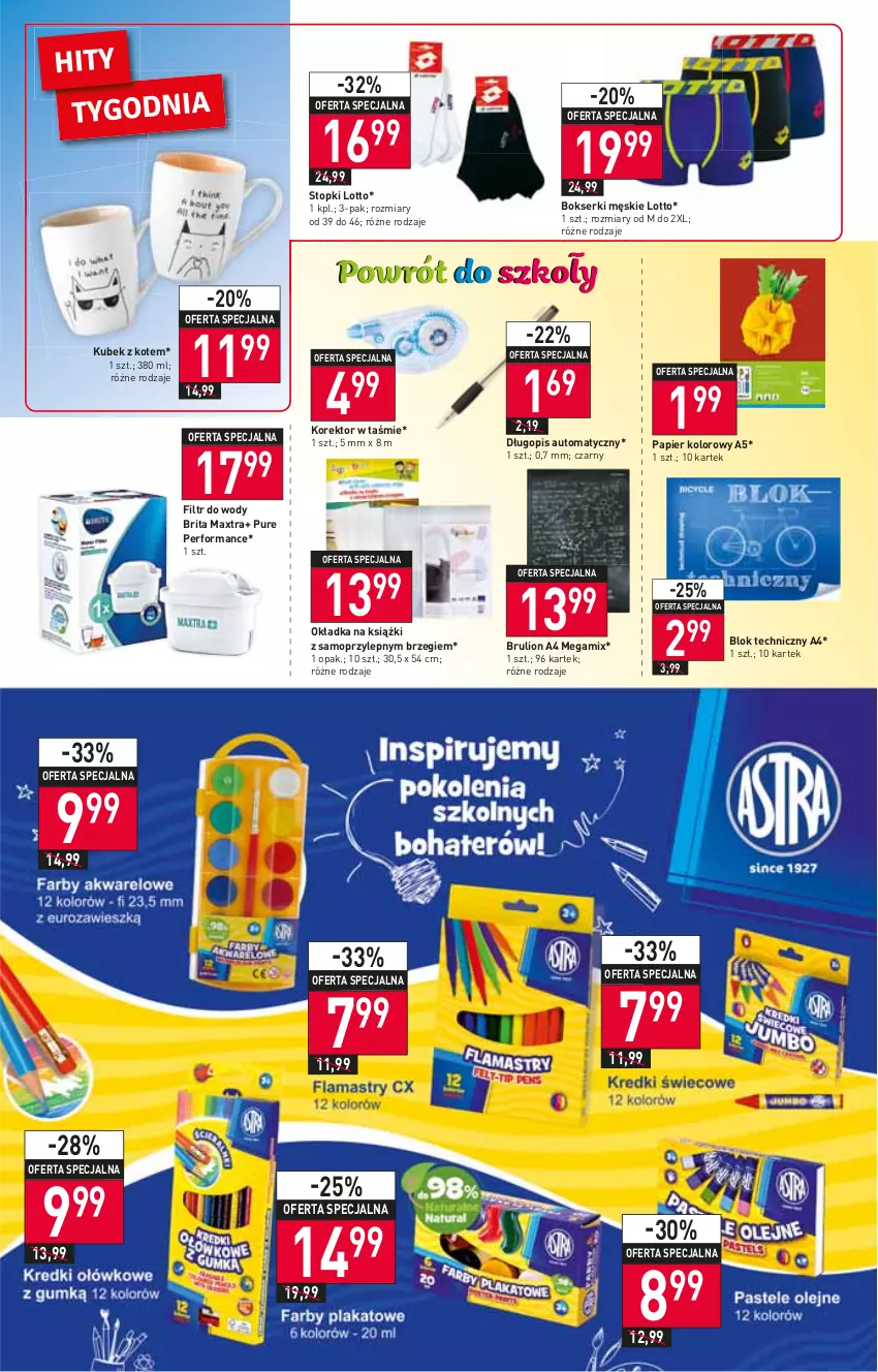 Gazetka promocyjna Stokrotka - Market - ważna 11.08 do 17.08.2022 - strona 8 - produkty: Bokserki, Brit, Brita, Brita Maxtra, Długopis, Kubek, Lion, Mop, Papier, Pur, Ser, Top