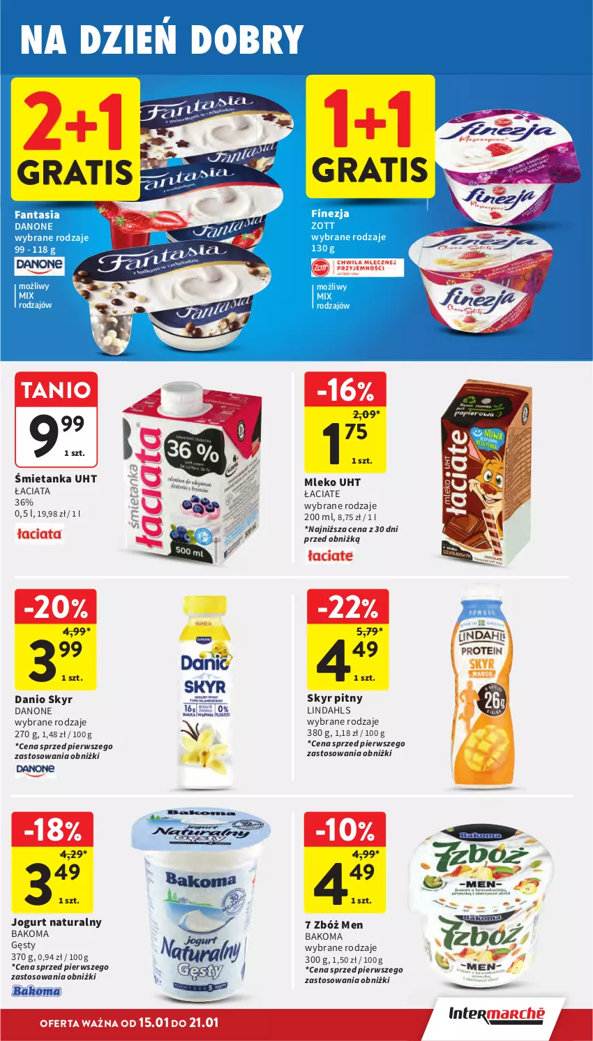 Gazetka promocyjna Intermarche - Gazetka Intermarche - ważna 15.01 do 21.01.2026 - strona 25 - produkty: Bakoma, Danio, Danone, Fa, Fanta, Gra, Jogurt, Jogurt naturalny, Mleko, Zott