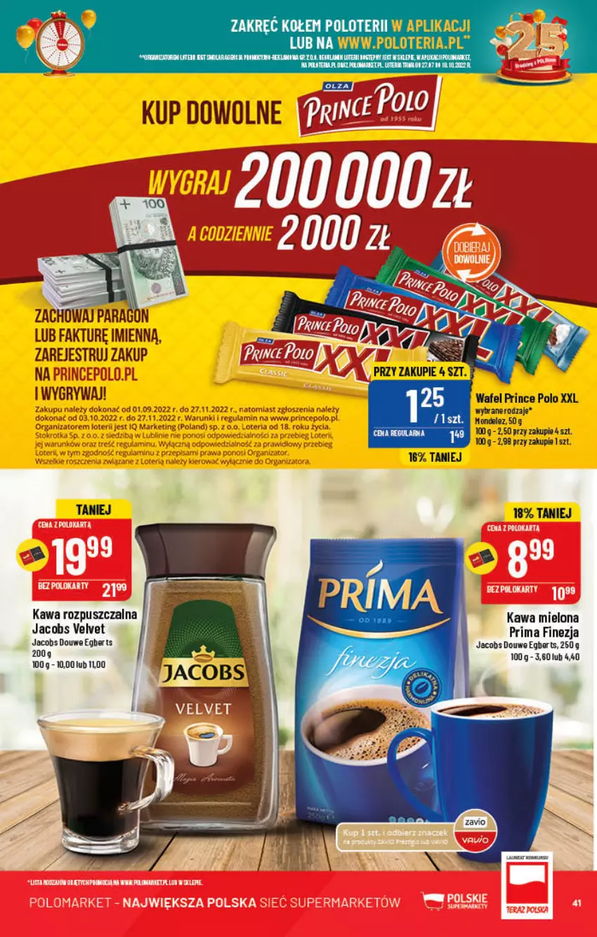 Gazetka promocyjna PoloMarket - Gazetka pomocyjna - ważna 05.10 do 11.10.2022 - strona 41 - produkty: Fa, Gry, Jacobs, Jacobs Velvet, Kawa, Kawa mielona, Kawa rozpuszczalna, Mola, Prima, Prince Polo, Rum, Velvet