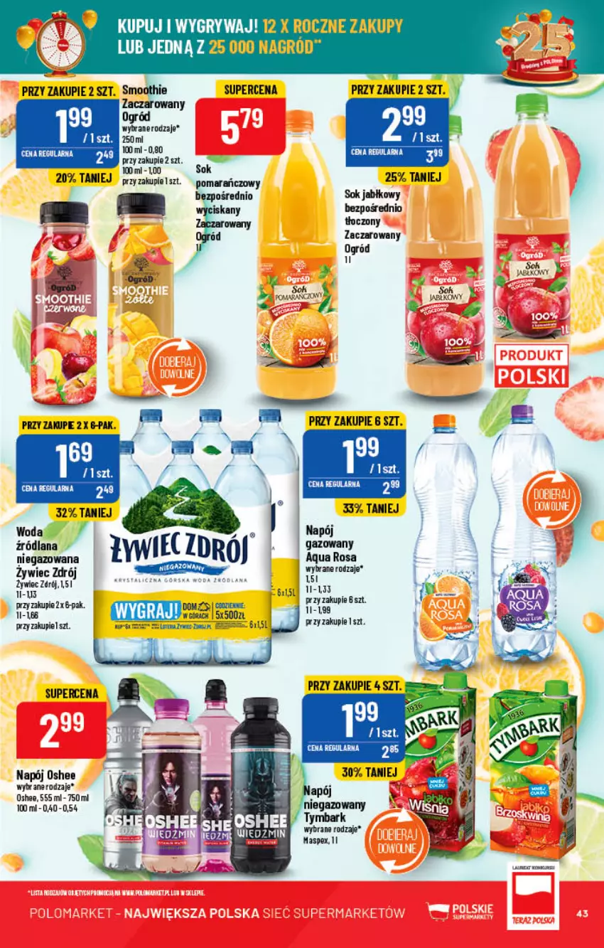 Gazetka promocyjna PoloMarket - Gazetka pomocyjna - ważna 05.10 do 11.10.2022 - strona 43 - produkty: Gry, LANA, Napój, Ogród, Oshee, Smoothie, Sok, Sok jabłkowy, Woda