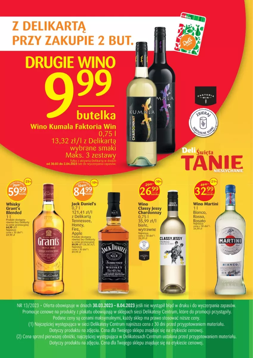 Gazetka promocyjna Delikatesy Centrum - Folder alkoholowy DC13 - ważna 30.03 do 08.04.2023 - strona 2 - produkty: Chardonnay, Gra, Grant's, Jack Daniel's, Martini, Whisky, Wino