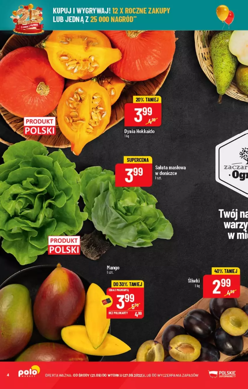 Gazetka promocyjna PoloMarket - Gazetka pomocyjna - ważna 21.09 do 27.09.2022 - strona 4 - produkty: Mango, Masło, Sałat, Sałata masłowa