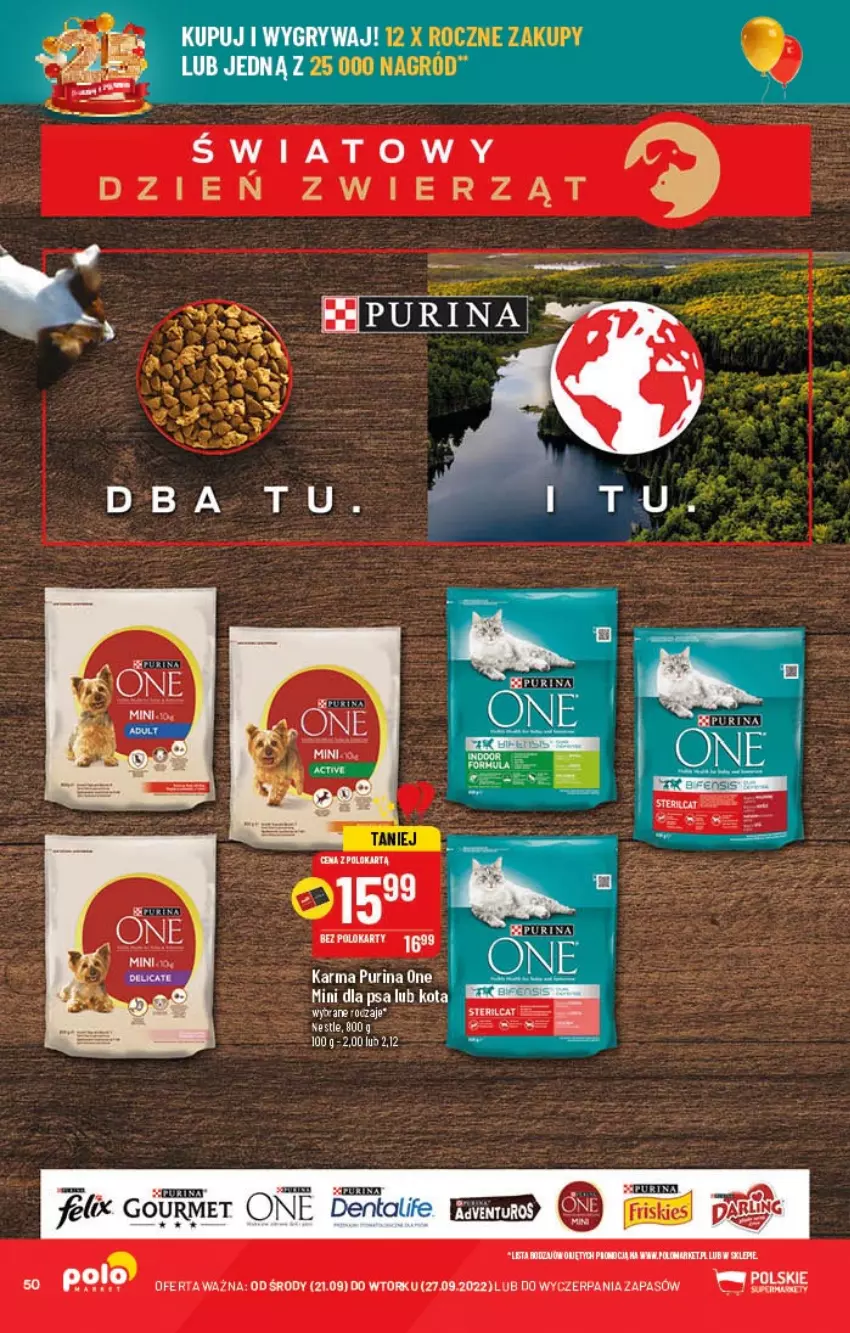 Gazetka promocyjna PoloMarket - Gazetka pomocyjna - ważna 21.09 do 27.09.2022 - strona 50 - produkty: Friskies, Pur, Purina