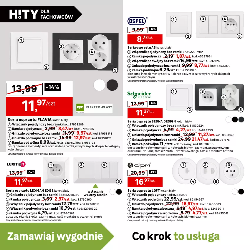 Gazetka promocyjna Leroy Merlin - Gazetka Leroy Merlin - ważna 06.03 do 25.04.2024 - strona 12 - produkty: Gniazdo podwójne, Gniazdo pojedyncze, LG, Por, Ramka, Ser, Sport, Telefon, Tran, Włącznik podwójny, Włącznik pojedynczy