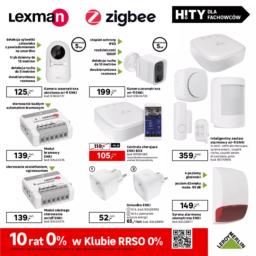 Gazetka promocyjna Leroy Merlin - Gazetka Leroy Merlin - ważna 06.03 do 25.04.2024 - strona 15 - produkty: Bateria, Domofon, Drzwi, Fa, HP, Intel, Kamera, Lampa, Lampa LED, Monitor, Ogrzewanie, Okno, Por, Ser, Smartfon, Top, Wideodomofon