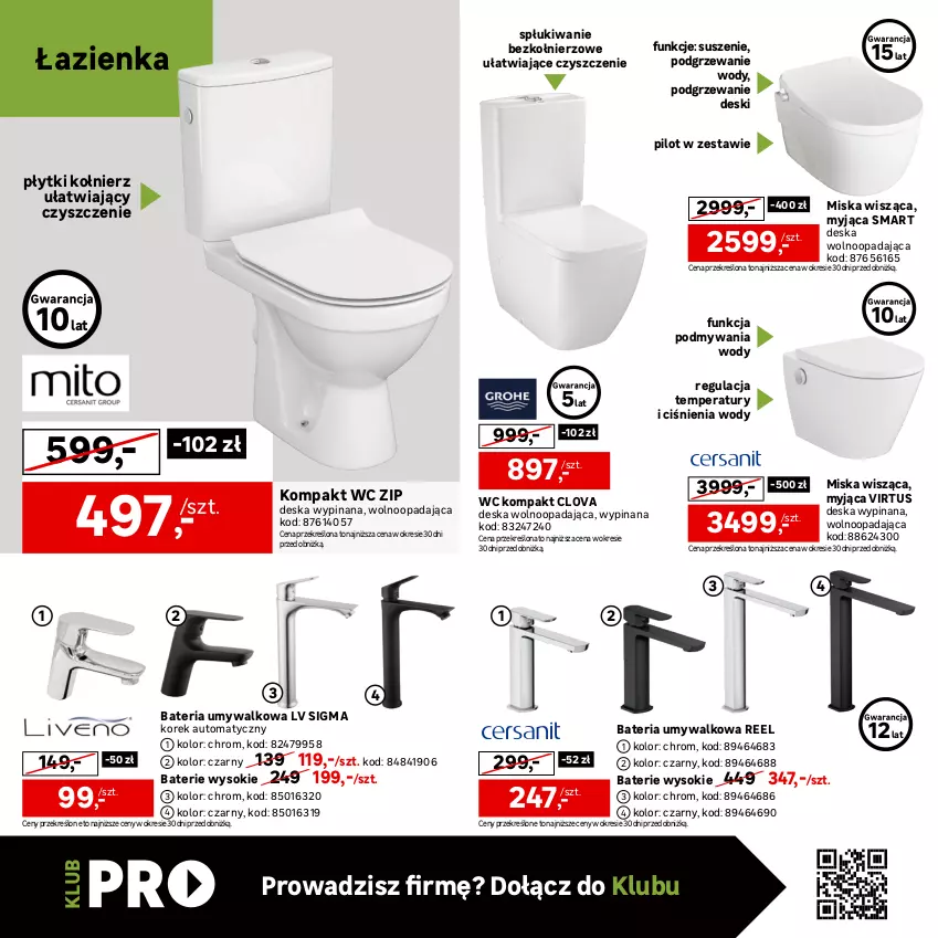 Gazetka promocyjna Leroy Merlin - Gazetka Leroy Merlin - ważna 06.03 do 25.04.2024 - strona 26 - produkty: Bateria, Bateria umywalkowa, Deska wolnoopadająca, Drzwi, Drzwi wejściowe, Gra, Kompakt WC, Miska, Miska wisząca, Okno, Rama, Sok, Tran, Virtu