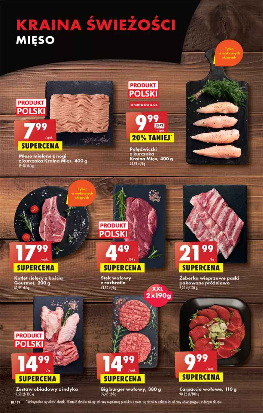 Gazetka promocyjna Biedronka - Gazetka - Biedronka.pl - ważna 06.03 do 11.03.2023 - strona 18 - produkty: Burger, Carpaccio, Kotlet, Mięso, Sok, Stek, Stek wołowy