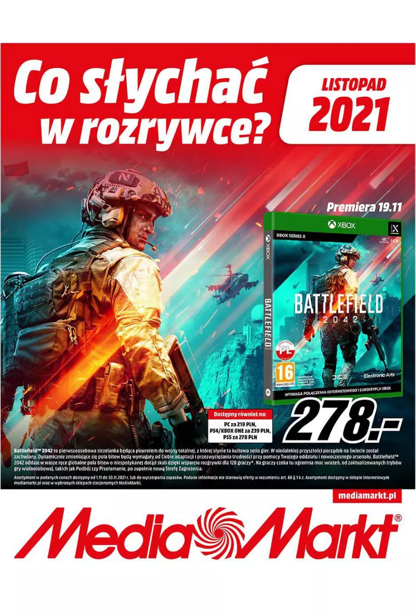 Gazetka promocyjna Media Markt - Gazetka Media Markt - ważna 01.11 do 30.11.2021 - strona 1 - produkty: Gra, Gry, Por, Ser, Xbox