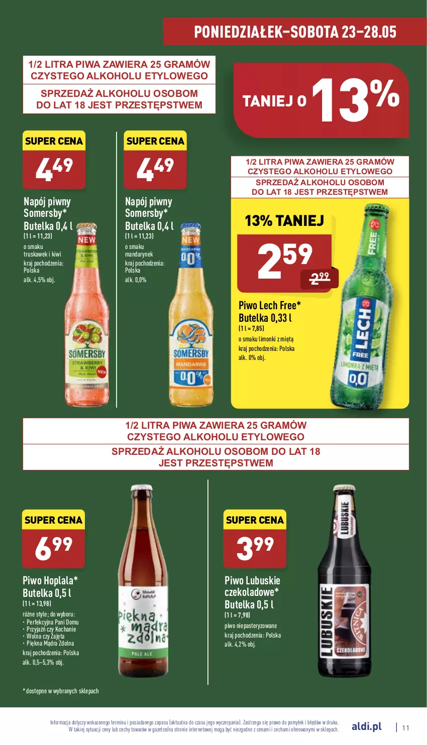 Gazetka promocyjna Aldi - Pełny katalog - ważna 23.05 do 28.05.2022 - strona 11 - produkty: Gra, Kiwi, Koc, Napój, Piwa, Piwo, Somersby