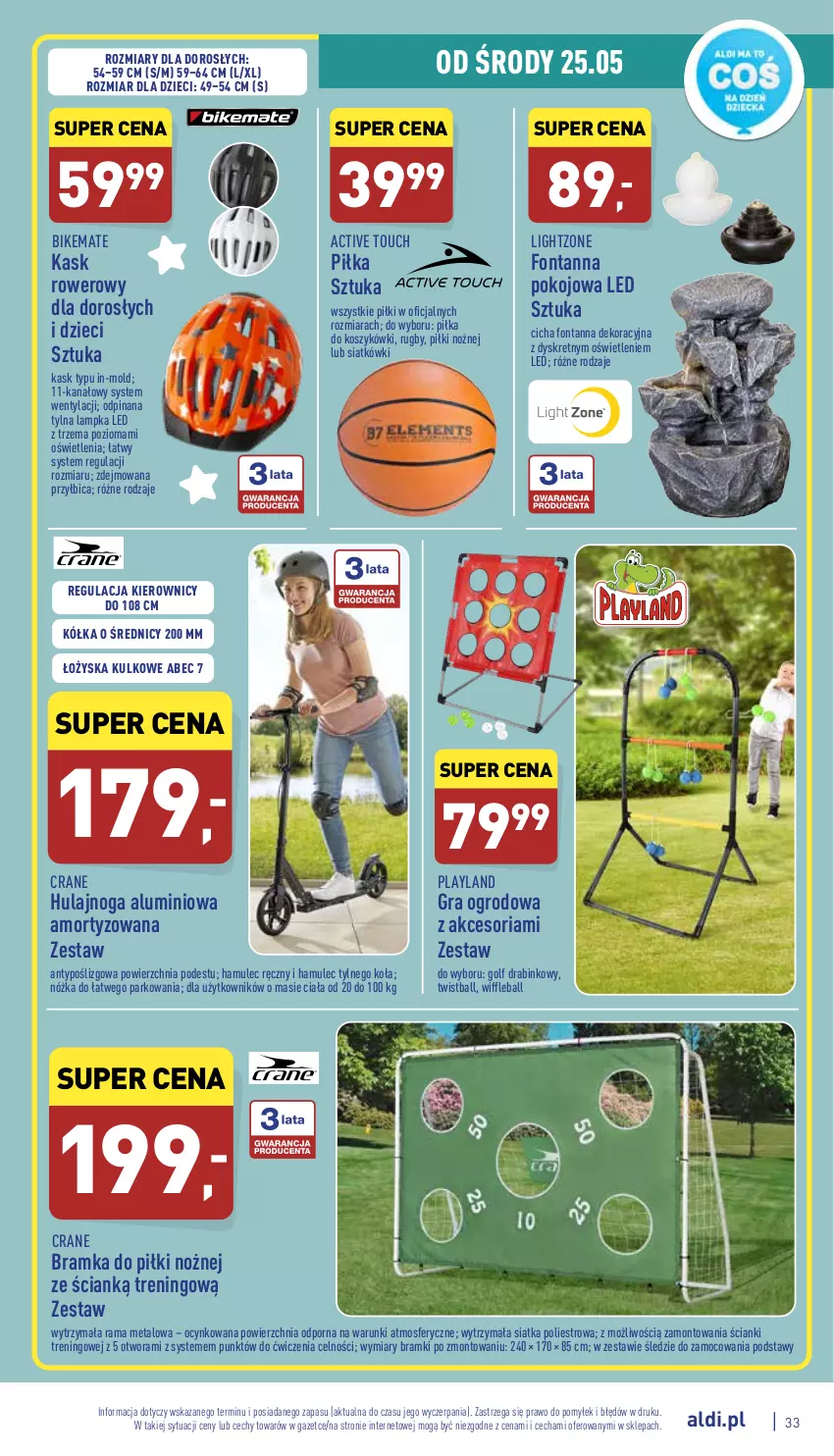 Gazetka promocyjna Aldi - Pełny katalog - ważna 23.05 do 28.05.2022 - strona 33 - produkty: BIC, Bramka, Cynk, Dzieci, Gra, Hulajnoga, Kask, Kosz, Kret, Mule, Noż, Por, Rama, Ramka, Rower, Siatka