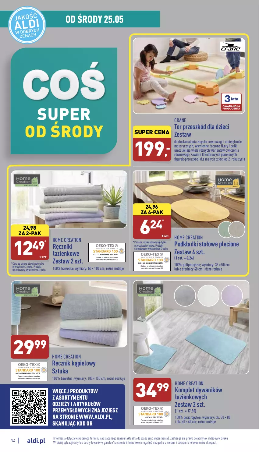 Gazetka promocyjna Aldi - Pełny katalog - ważna 23.05 do 28.05.2022 - strona 34 - produkty: Dywan, Dywanik, Dzieci, Podkład, Ręcznik, Ręcznik kąpielowy, Wagi, Wełna