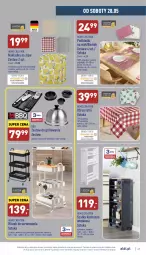 Gazetka promocyjna Aldi - Pełny katalog - Gazetka - ważna od 28.05 do 28.05.2022 - strona 37 - produkty: Szafka kuchenna, Ser, Zlew, Stół, Szafka, Wełna, Wózek, Bieżnik, Grill, Obrus, Podkład