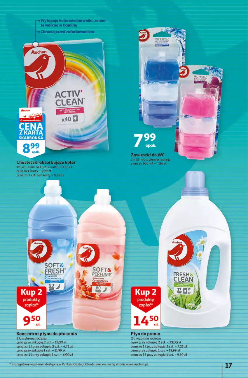 Gazetka promocyjna Auchan - Gazetka MAXI rewelacje Auchan Hipermarket - ważna 12.01 do 18.01.2023 - strona 17 - produkty: Chusteczki, Fa, Płyn do prania, Zawieszki