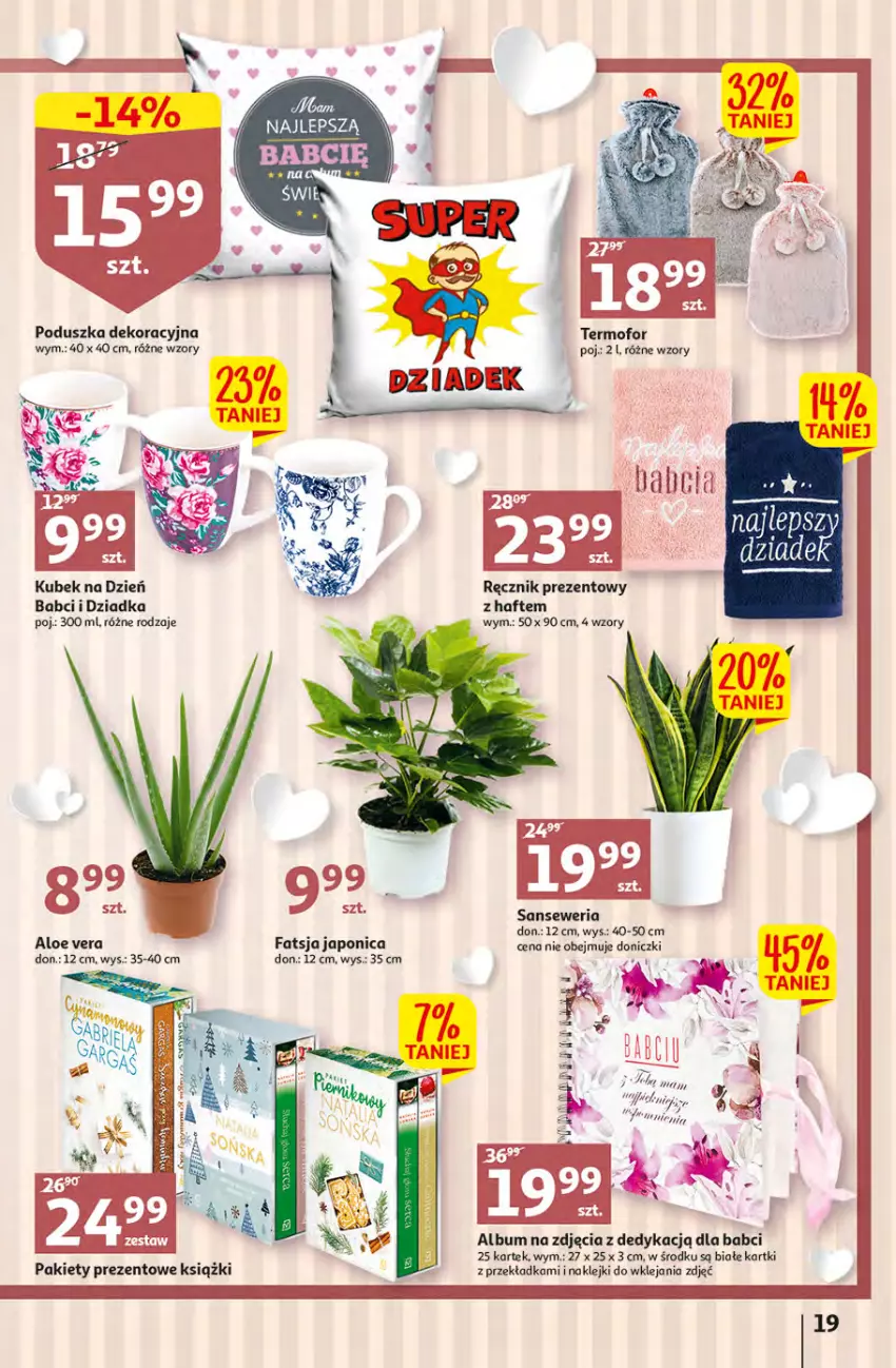 Gazetka promocyjna Auchan - Gazetka MAXI rewelacje Auchan Hipermarket - ważna 12.01 do 18.01.2023 - strona 19 - produkty: Album, Aloe vera, Fa, Klej, Kubek, Poduszka, Poduszka dekoracyjna, Ręcznik