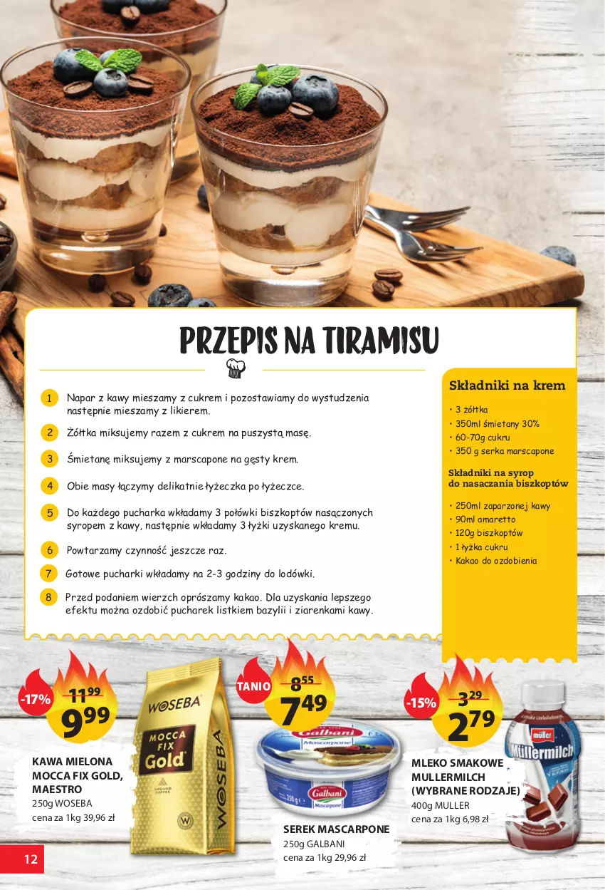 Gazetka promocyjna Arhelan - Gazetka - ważna 28.04 do 08.05.2022 - strona 12 - produkty: Bazyl, Galbani, Kakao, Kawa, Kawa mielona, Likier, Mars, Mascarpone, Mleko, Mleko smakowe, Mocca Fix Gold, O nas, Ser, Serek, Syrop, Woseba