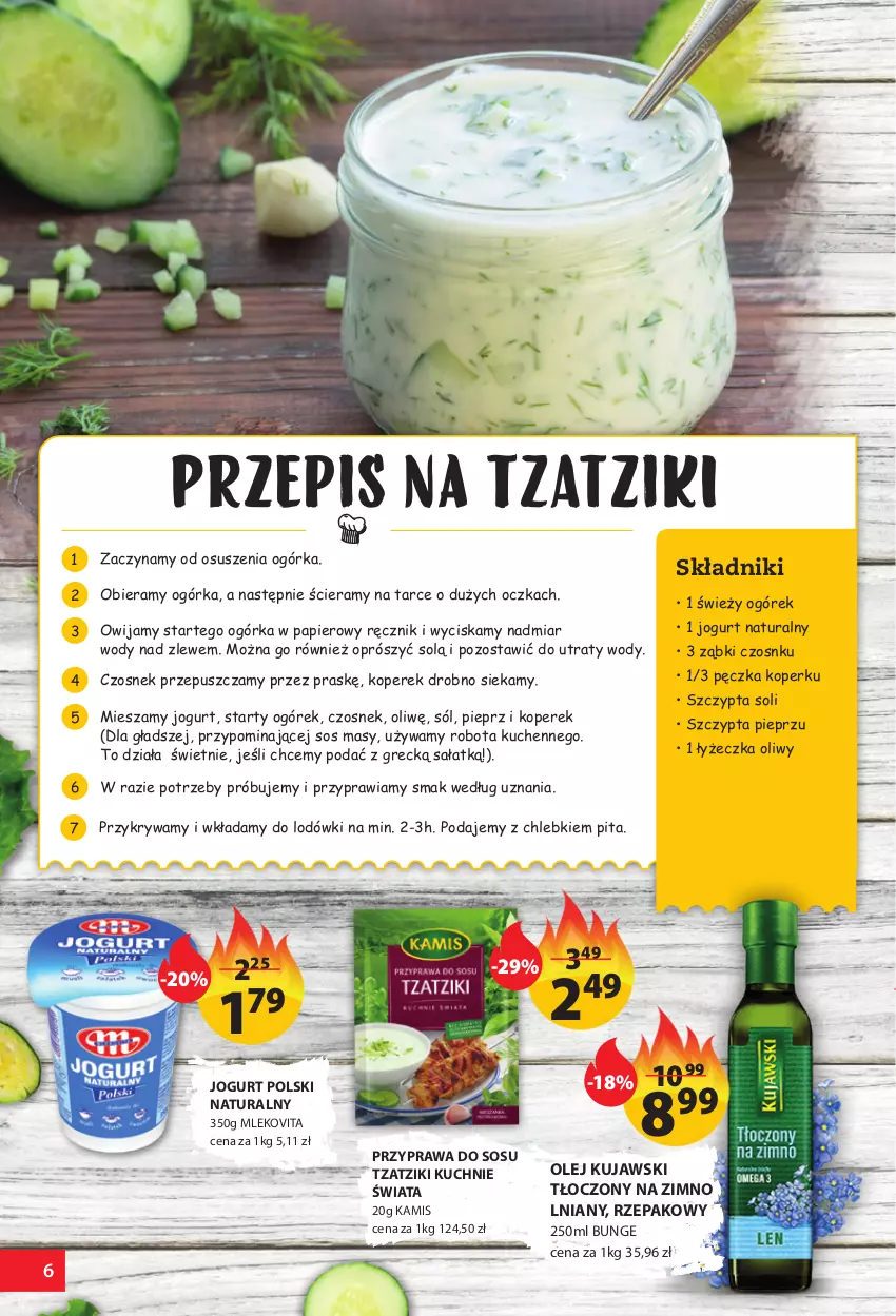 Gazetka promocyjna Arhelan - Gazetka - ważna 28.04 do 08.05.2022 - strona 6 - produkty: Chleb, Czosnek, Jogurt, Jogurt naturalny, Kamis, Kujawski, Mleko, Mlekovita, Ogórek, Olej, Papier, Pieprz, Ręcznik, Robot, Sałat, Sól, Sos, Vita C, Zlew