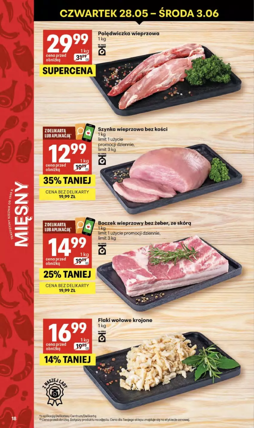 Gazetka promocyjna Delikatesy Centrum - Franczyza DC22 Czwartek - ważna 28.05 do 10.06.2026 - strona 18 - produkty: Boczek, Boczek wieprzowy, Flaki, Flaki wołowe, Polędwiczka wieprzowa, Rum, Szynka, Szynka wieprzowa