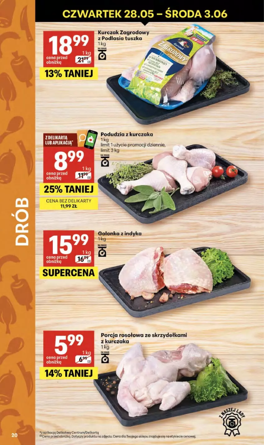 Gazetka promocyjna Delikatesy Centrum - Franczyza DC22 Czwartek - ważna 28.05 do 10.06.2026 - strona 20 - produkty: Golonka z indyka, Kurczak, Por, Rum, Tusz