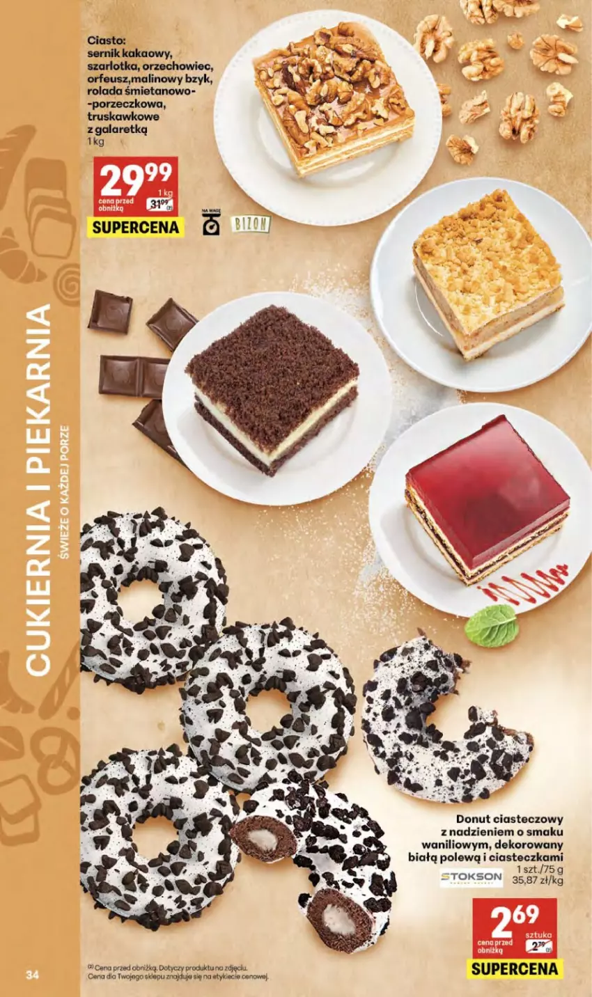 Gazetka promocyjna Delikatesy Centrum - Franczyza DC22 Czwartek - ważna 28.05 do 10.06.2026 - strona 34 - produkty: Donut, Gala, Kakao, Por, Rolada, Ser, Szarlotka