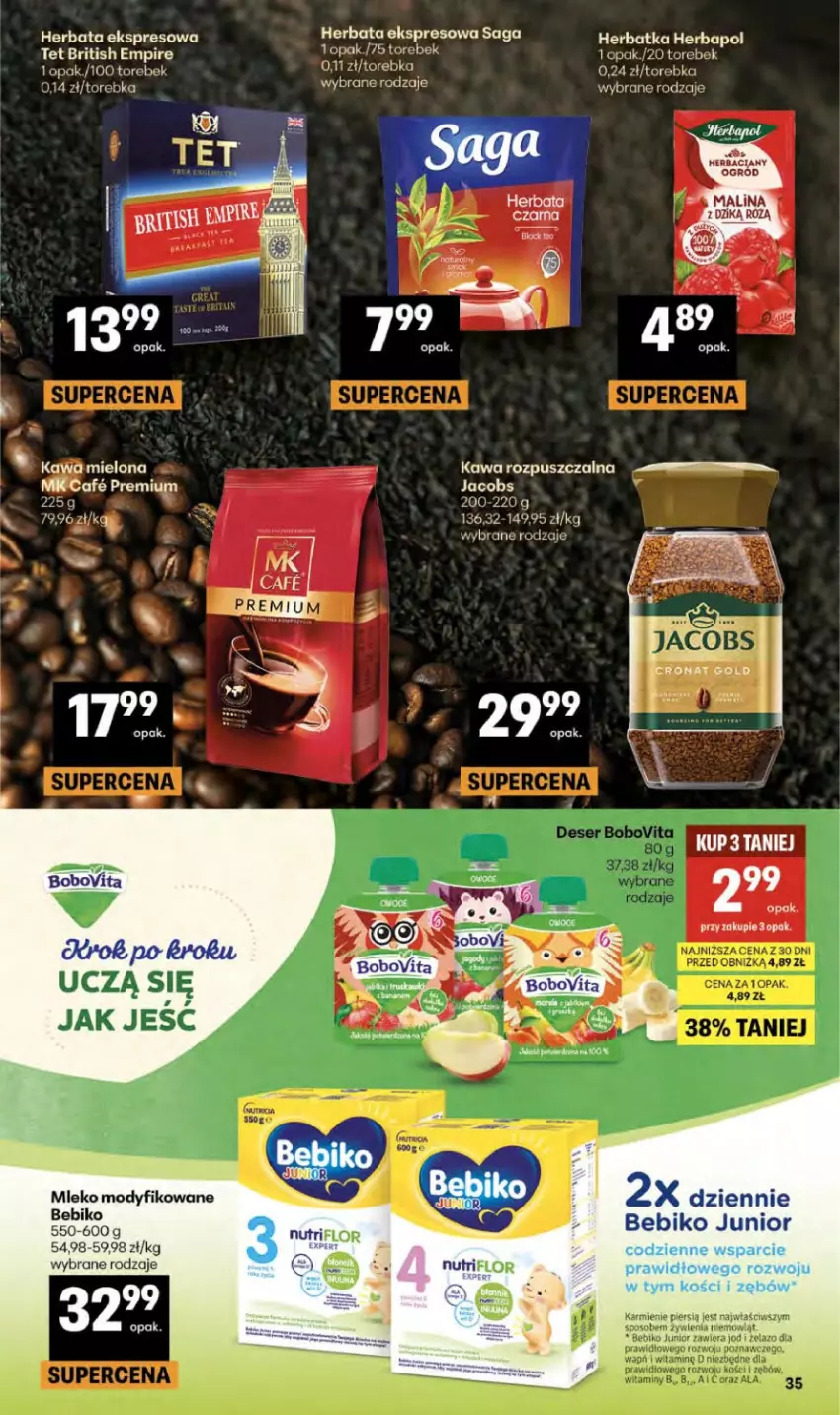 Gazetka promocyjna Delikatesy Centrum - Franczyza DC22 Czwartek - ważna 28.05 do 10.06.2026 - strona 35 - produkty: Bebiko, Brit, Herbaciany ogrod, Herbata, Jacobs, Karmi, Kawa, Kawa mielona, LEGO, Mleko, Mleko modyfikowane, Saga, Torebka