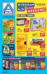 Gazetka promocyjna Aldi - Oferta weekendowa - Gazetka - ważna od 28.02 do 28.02.2026 - strona 1 - produkty: Kurczak, Kujawski, Kawa rozpuszczalna, Gra, Jaja, Mięsne specjały, Kawa mielona, Kawa, Czekolada mleczna, Czekolada, Olej rzepakowy, Jacobs, Masło, Olej, Pomidory, Jaja z wolnego wybiegu, Fa