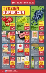 Gazetka promocyjna Aldi - Oferta weekendowa - Gazetka - ważna od 28.02 do 28.02.2026 - strona 4 - produkty: Kurczak, Rycki Edam, Mięso mielone, Mięso mielone z łopatki wieprzowej, Ser, Gin, Gra, Bell, Papryka czerwona, Parówki, Parówki z szynki, Papryka, Mięsne specjały, Golden Seafood, Szynka, Winogrona, Edam, Tuńczyk, Oliwa z oliwek, Bella, Wino, Mięso