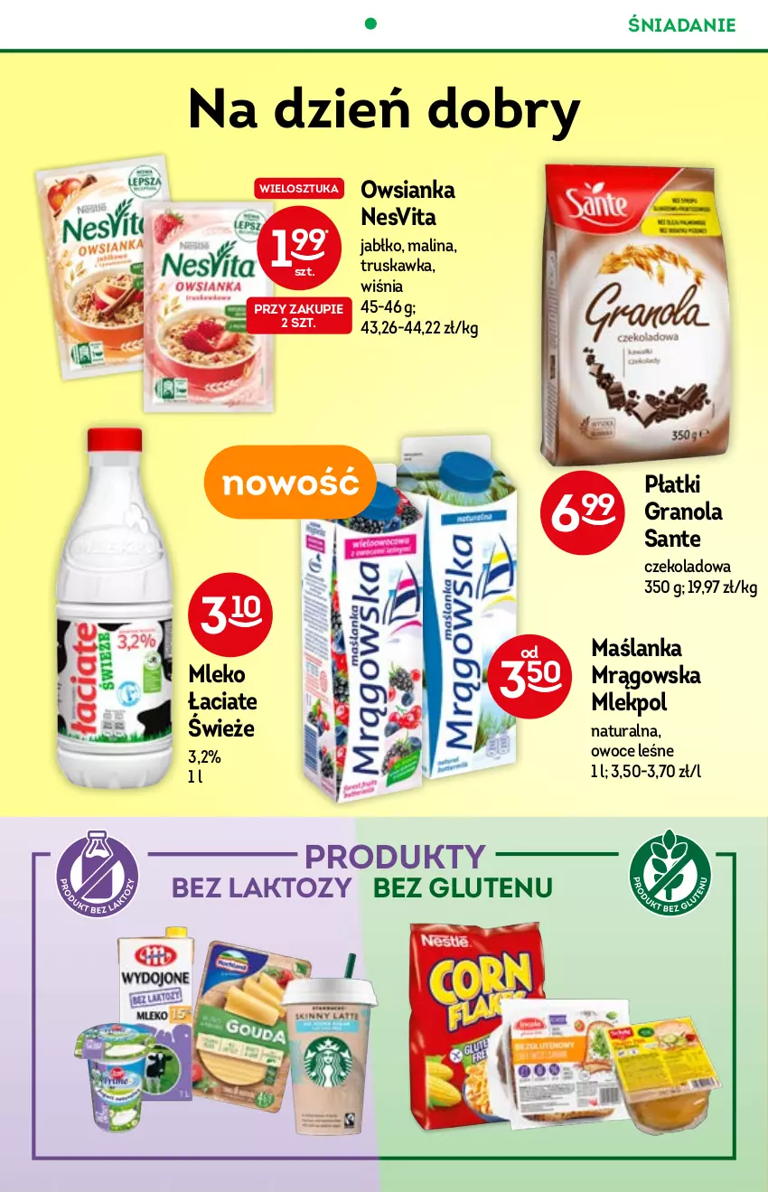 Gazetka promocyjna Żabka - ważna 27.10 do 09.11.2021 - strona 28 - produkty: Gra, Granola, Maślanka, Mleko, Owoce, Owsianka, Sante