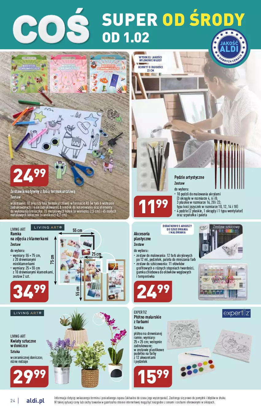 Gazetka promocyjna Aldi - Pełny katalog - ważna 30.01 do 04.02.2023 - strona 24 - produkty: Chleb, Fa, Gra, Koc, Paleta, Płótno malarskie, Pudełko, Ramka, Sok, Szpatułka, Top, Zestaw do malowania