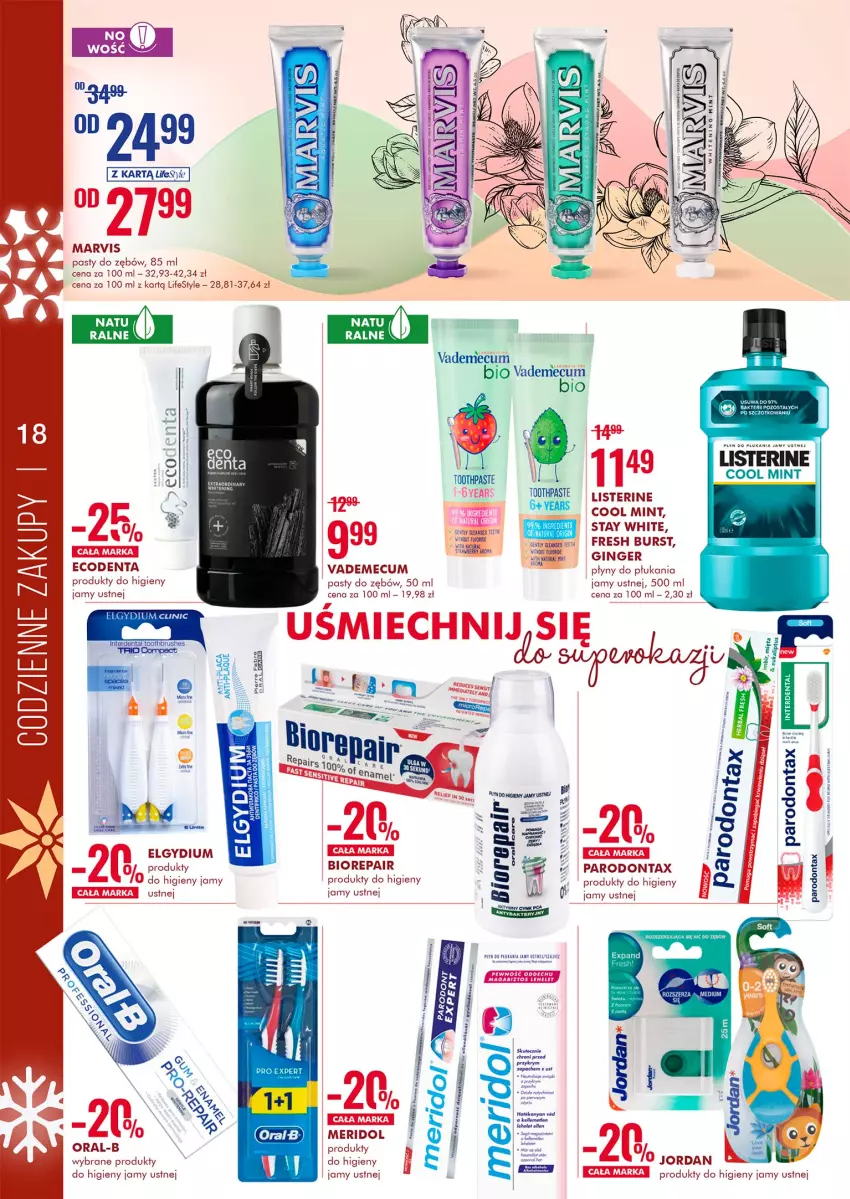 Gazetka promocyjna Super Pharm - Gazetka - ważna 11.01 do 25.01.2022 - strona 18 - produkty: Biorepair, Ecodenta, Elgydium, Fa, Gin, Gra, HP, LG, Listerine, Parodontax, Por, Vademecum