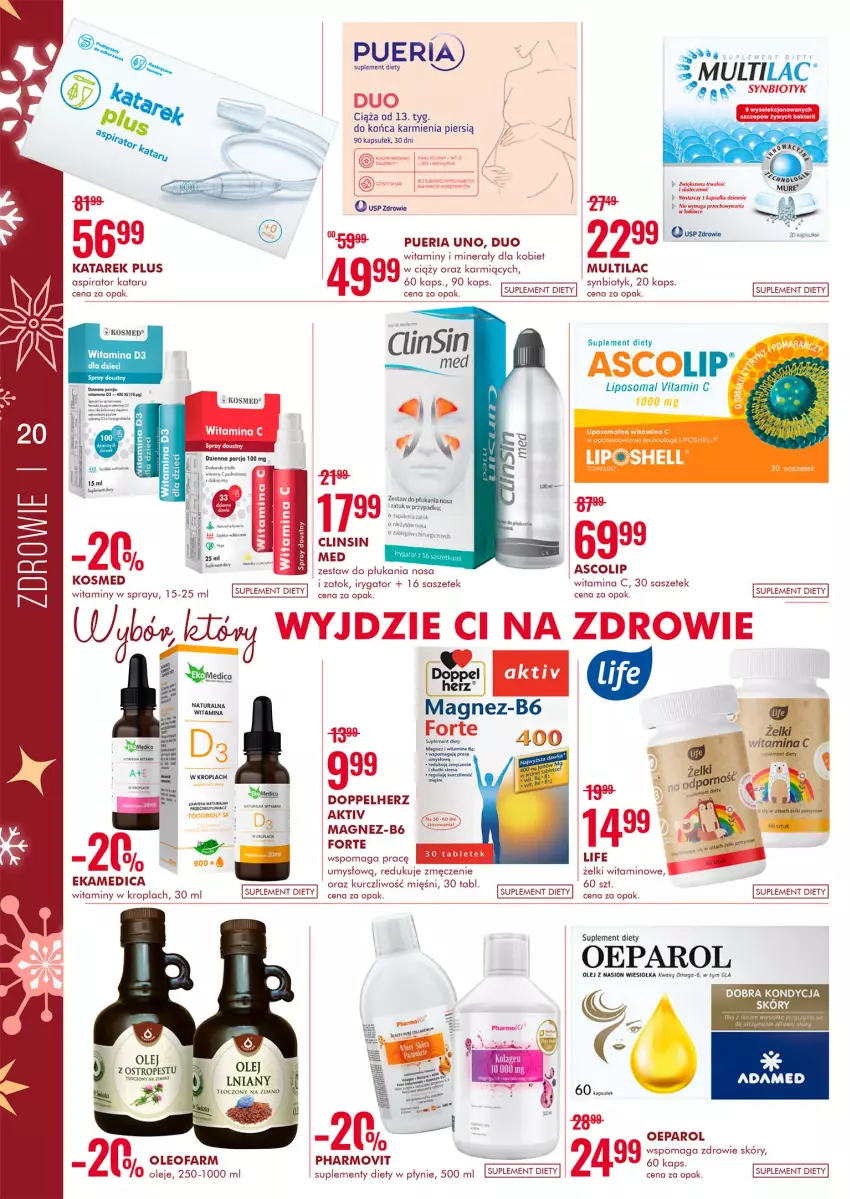 Gazetka promocyjna Super Pharm - Gazetka - ważna 11.01 do 25.01.2022 - strona 20 - produkty: Clin, Doppelherz, Fa, Irygator, Karmi, Kolagen, Magnez, Multilac, Olej, Oleo, Oleofarm, Ostropes, Pharmovit, Por, Suplement diety, Synbiotyk, Tablet, Zdrowie