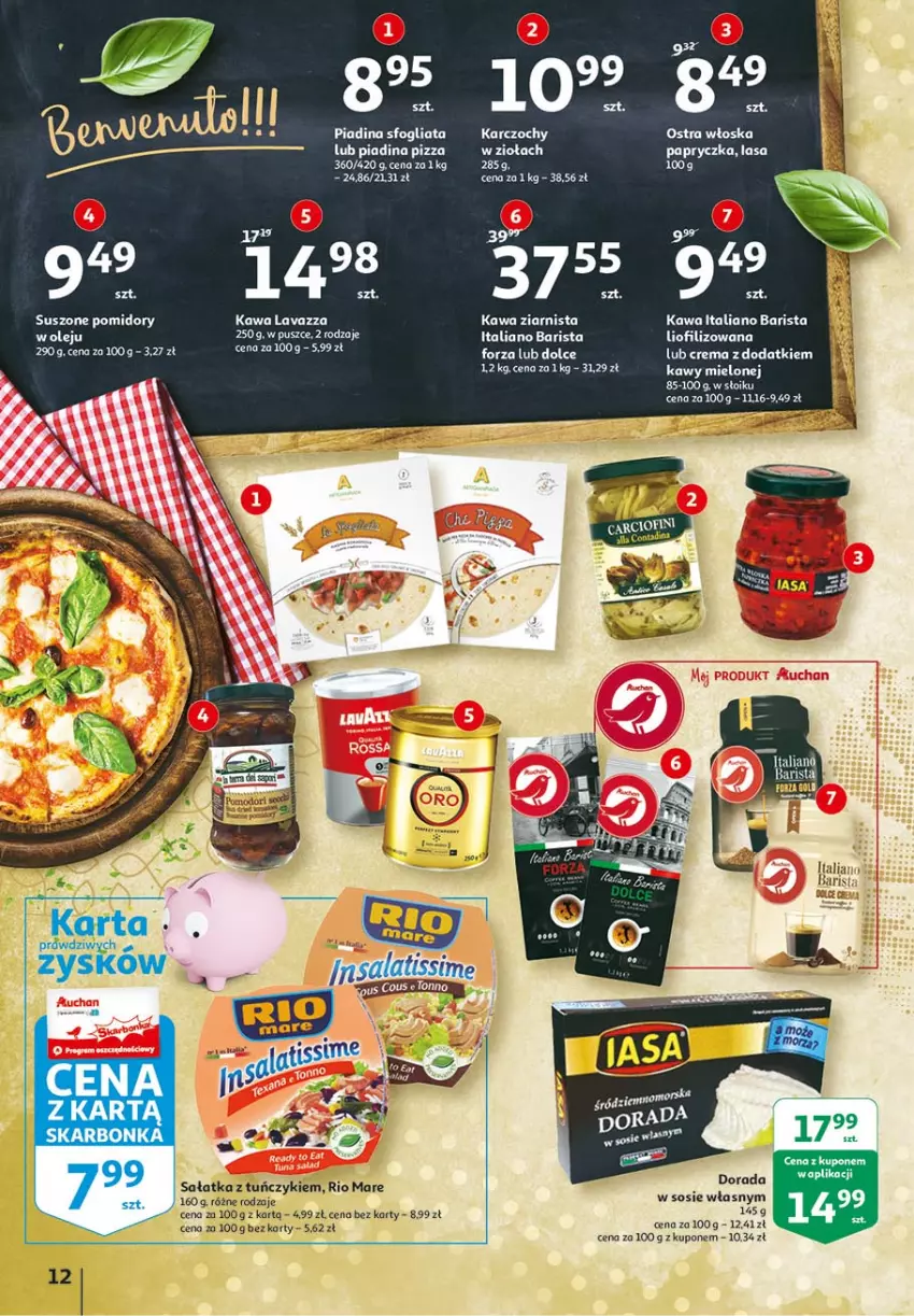 Gazetka promocyjna Auchan - 25 Urodziny #3 Hipermarkety - ważna 06.05 do 13.05.2021 - strona 12 - produkty: HP, Kawa, Kawa ziarnista, LG, Olej, Pomidory, Rio Mare, Sałat, Sałatka, Sos, Suszone pomidory, Tuńczyk