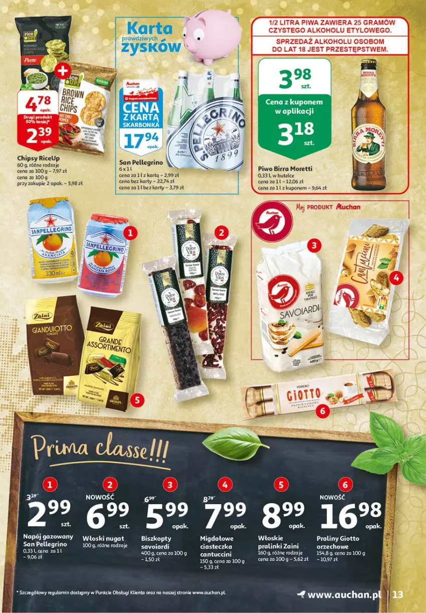 Gazetka promocyjna Auchan - 25 Urodziny #3 Hipermarkety - ważna 06.05 do 13.05.2021 - strona 13 - produkty: Biszkopty, Chipsy, Fa, Napój, Napój gazowany, Piwo, Praliny