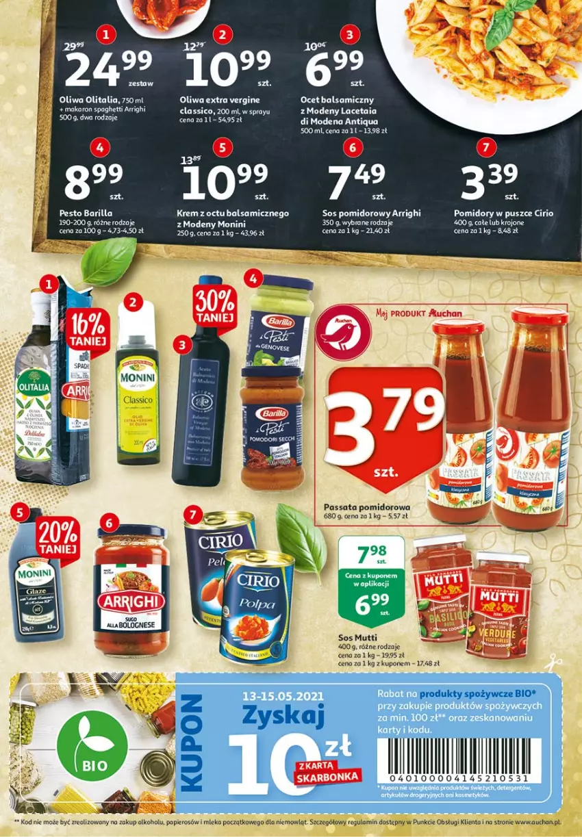 Gazetka promocyjna Auchan - 25 Urodziny #3 Hipermarkety - ważna 06.05 do 13.05.2021 - strona 15 - produkty: Gin, Monini, Ocet, Ocet balsamiczny, Papier, Pomidory, Sos