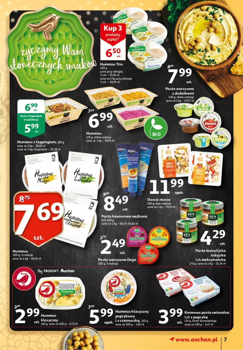 Gazetka promocyjna Auchan - 25 Urodziny #3 Hipermarkety - ważna 06.05 do 13.05.2021 - strona 7 - produkty: Dega, Fa, Hummus, Kawior, Mus, Owoce, Owoce morza, Pasta warzywna, Top