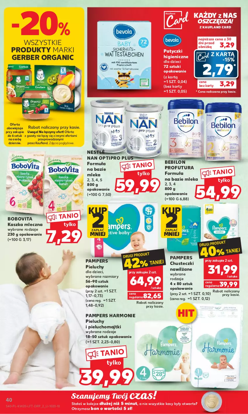 Gazetka promocyjna Kaufland - Gazetka tygodnia - ważna 18.05 do 24.05.2023 - strona 40 - produkty: BEBILON, BoboVita, Chusteczki, Dzieci, Gerber, Majtki, NAN Optipro, Nestlé, Olej, Pampers, Pieluchomajtki, Pieluchy, Waga