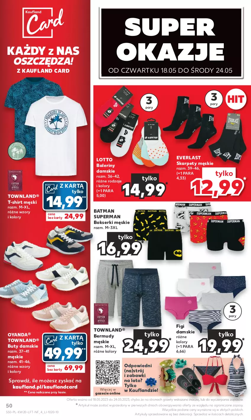 Gazetka promocyjna Kaufland - Gazetka tygodnia - ważna 18.05 do 24.05.2023 - strona 50 - produkty: Baleriny, Bermudy, Bokserki, Buty, Figi, Gra, Karp, Ser, T-shirt