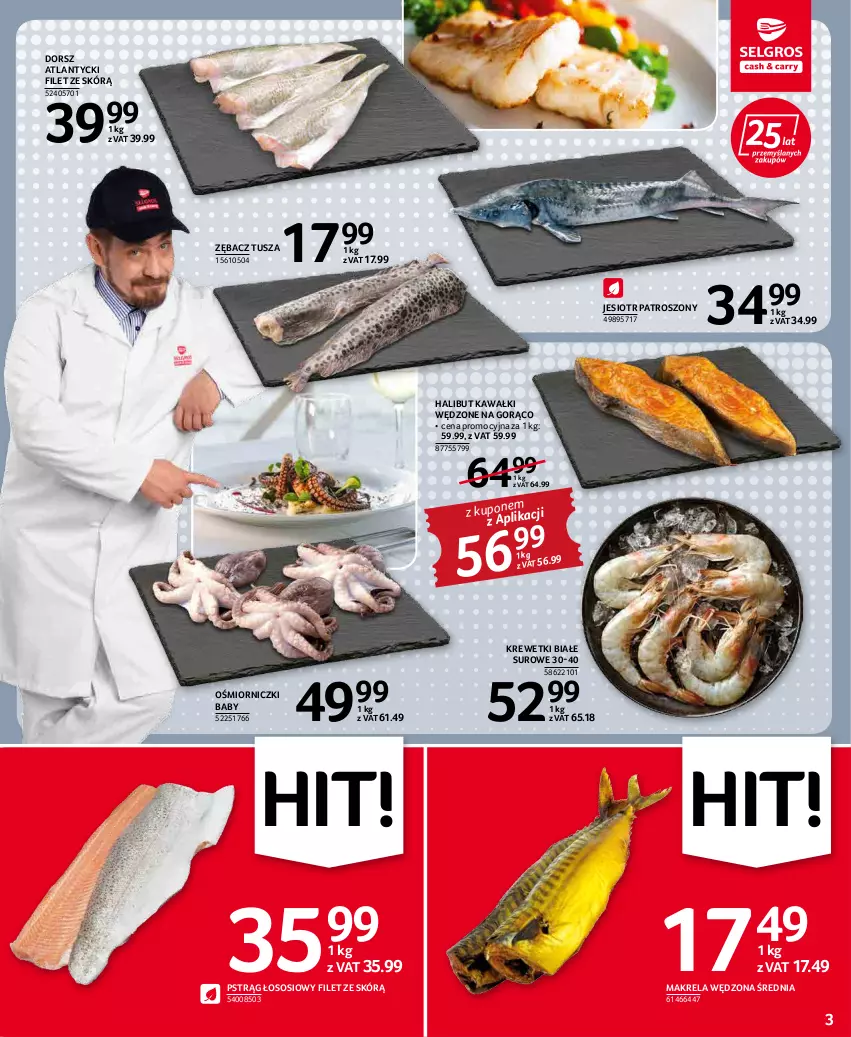 Gazetka promocyjna Selgros - Oferta spożywcza - ważna 17.03 do 30.03.2022 - strona 3 - produkty: Dorsz, Halibut, Kawa, Krewetki, Pstrąg, Pstrąg łososiowy, Sos, Tusz