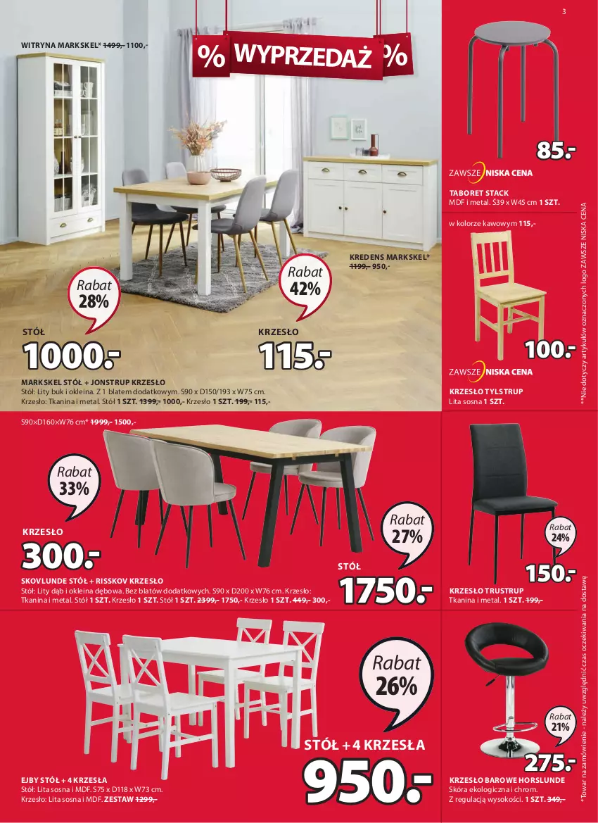 Gazetka promocyjna Jysk - Oferta tygodnia - ważna 08.06 do 21.06.2022 - strona 4 - produkty: Kredens, Krzesło, Rust, Sok, Sos, Stół, Taboret, Witryna
