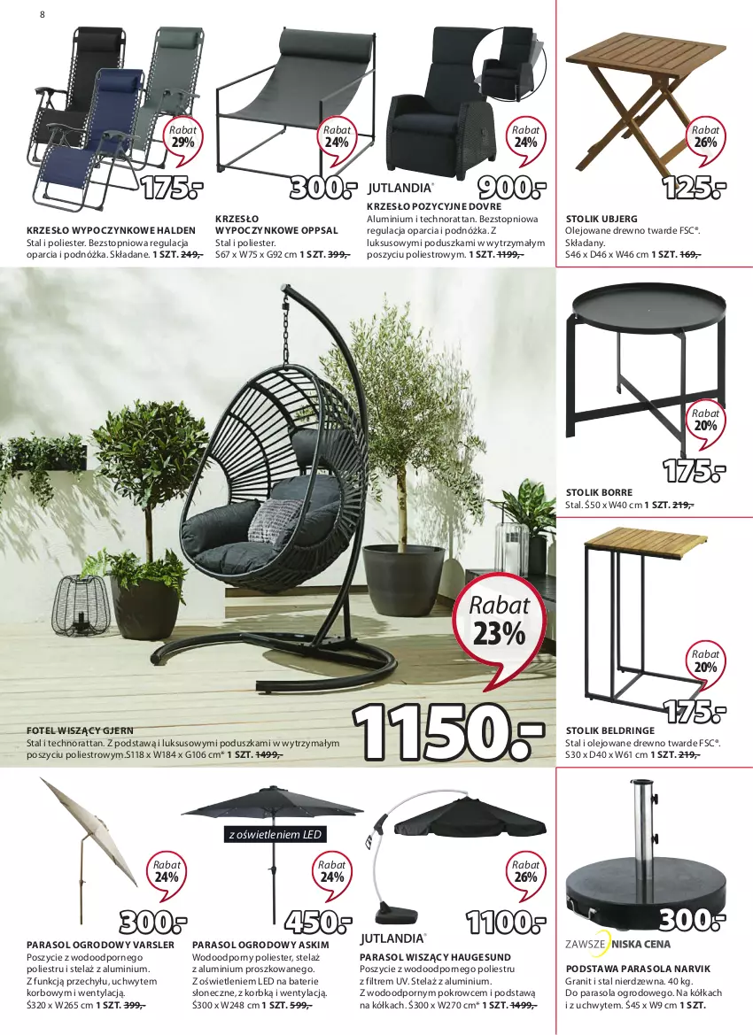 Gazetka promocyjna Jysk - Oferta tygodnia - ważna 08.06 do 21.06.2022 - strona 9 - produkty: Fotel, Gra, Krzesło, Olej, Parasol, Poduszka, Por, Stolik, Top